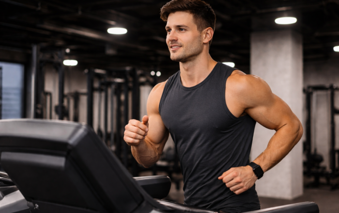 Mandig træning i moderne fitnesscenter
