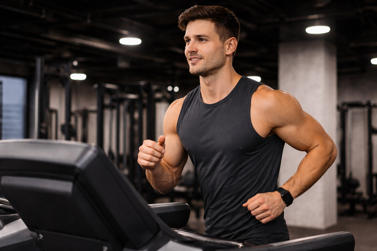 Mandig træning i moderne fitnesscenter